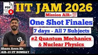 IIT JAM PHYSICS ONE SHOT REVISION #2 || Quantum Mechanics iit jam physics one shot || MIT shanuarora