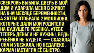Свекровь выбила дверь в мой дом, ударuла меня в живот на 9 м месяце беременности и украла 2 милл