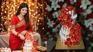 5 Tire cake decoration A to z🙀❤️‍🩹| কেকের বেস + কেক ডেকোরেশন |পাচ তলা কেক ডেকোরেশন❤️‍🩹🎉