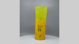 1970s Luxury Yellow Handrafted Vase in Murano Glass by Maestro del Vetro. Made in Italy
