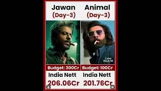 Jawan VS Animal movie comparison box office collection #viral #trending #shorts #jawan #animals