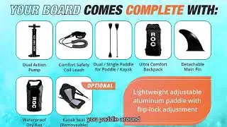 Unleash Adventure Roc Inflatable SUP - Wide Stable Design Premium Paddle Board