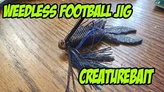 (QUICKIE) Rigging a winter weedless football jig bass creaturebait for the northwest.