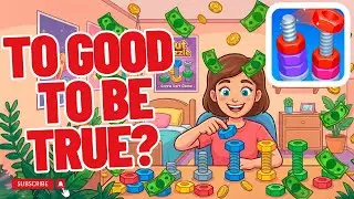 Nut Puzzle 3D -Screw Sort Game: Sort nuts and bolts for cash or fake?