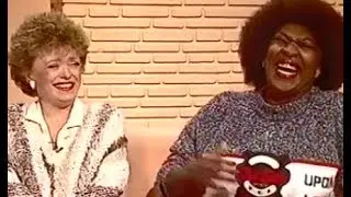 THE GOLDEN GIRLS Rue McClanahan talks BLANCHE on UK TV 1988 with RUSTY LEE