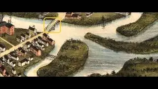 Rochester NH History - 1877 Panoramic Bird's Eye View Map