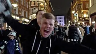 Newcastle fans celebrate Carabao Cup victory in Covent Garden ⚫⚪🏆🔥