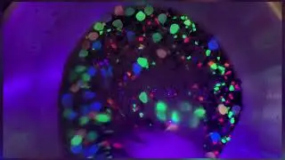 Neon Glow Stoney Sand Crushing In Water In Metal Bowl ASMR