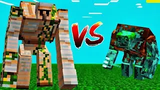 Mutant Golem vs Mutant Drowned - How many mutant drowned can kill one super mutant golem? #minecraft