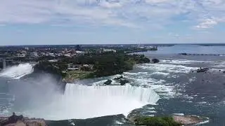 Drone footage of #niagarafalls from #canada side overlooking hotels  #americanfalls #nature #travel