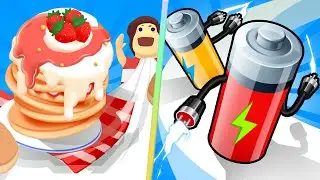 Pancake Run Vs Battery Run in All Levels Mobile Walkthrough Gameplay Trailers Update Game TU8L2WS