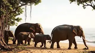 Elephant Herd ASMR | Peaceful Feeding & Slow Walk Away