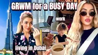 Get Ready With Me for a Busy Day in Dubai 🌞 | Makeup, Skincare, Nails & Work Vlog