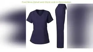 ✓ Dagacci Medical Uniform Women's Scrub Set Stretch and Soft Y-Neck Top and Pants