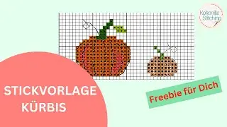 Stickvorlage K&uuml;rbis im Kreuzstich - Freebie
