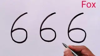 How to draw fox from number 6 | fox drawing easy for beginners | number drawing video