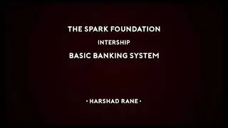 The Spark Foundation Basic Banking System | Django | PostgresSQL| Heroku - Harshad Rane