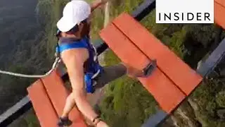 Walk Across A 500-Foot-High Bridge In China