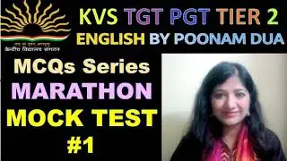 KVS NVS 2026 English Tier 2 | Top MCQs Series | English by POONAM DUA VIDEO LECTURE 1