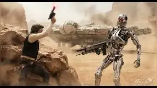Han Solo versus Terminator T-800 #hansolo #starwars #terminator 