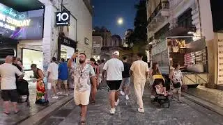 Ermou Athens night walk Aug 2025