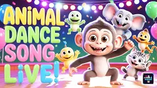 Animal Dance Song Live 🐒 | Kids Animation Rhyme | Ak Tree School Live Stream