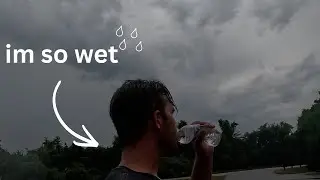 trail running in the pouring rain