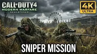 Best Sniper Mission On Call of Duty 4 : Modern Warfare Remastered [[ 4K Ultra Graphics ]]