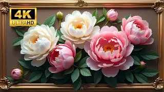 White & Pink Peonies | 2H Vintage Frame TV Art | Feng Shui Love & Harmony [4K UHD]