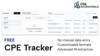 CPAAutomation - Free CPE Tracker (AI Powered No Data Entry Needed)