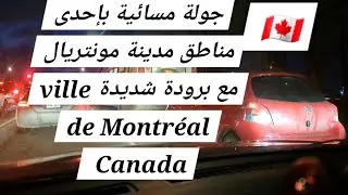 جولة مسائية بإحدى مناطق مدينة مونتريال مع  برودة شديدة ville de Montréal Canada 
