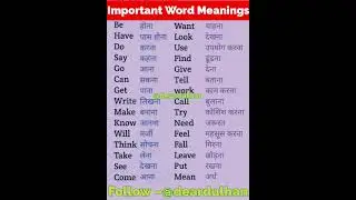Important Word Meanings | English Vocabulary ✍️ | English and Hindi | #vocabulary #word #wordmeaning