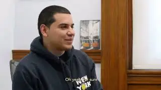 Secretary Pete Buttigieg interviews the subway artist Devon Rodriguez