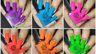 Gorgeous Cosmos Neon Nail Polish Collection Live Swatches And Review!! Best Neon Polishes In India??