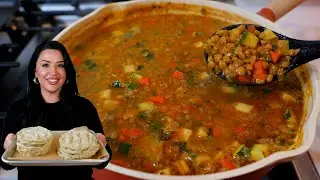 Mexican Food Recipe LENTIL SOUP with a WARM BUTTERY Tortillas Like grandma made