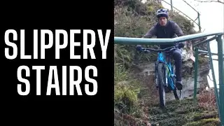 Tricky and Slippery Stairs on a Natural Trail | MTB Single Track