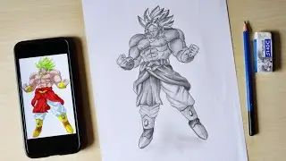 how to draw broly full body || broly drawing full body/dragon ball super