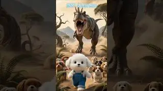 Unlikely Friendship: Dinosaur and Dog! 🦖🐶❤️#DinosaurAndDog #UnlikelyFriendship #CuteAnimals#shorts