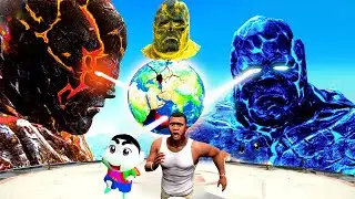 GTA 5 : Shinchan Fight Sun God Lava God & Ice God With Franklin  (GTA 5 mods)