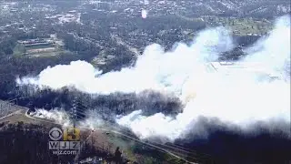 Massive Brush Fire Threatens Homes In College Park