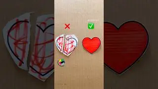 Perfect Cut ✂️ | Red Heart From Messy to Neat ❤️✂️ #chanafavors #artandcraft #shorts #satisfying