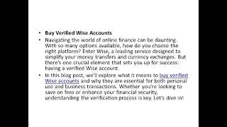Buy Verified Wise Accounts #account #paypal #account #wise