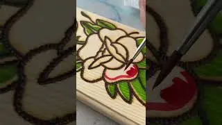 This piece sold instantly! 🌹 Woodburning art process 🔥 #satisfying #woodburning #pyrography