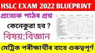 HSLC/AHM Exam 2022 BLUEPRINT //Subject:-General Science .Important video For Class -10 Students.