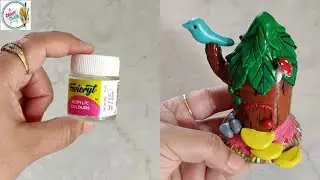 Empty Acrylic Paint Bottle Craft / Miniature Bottle Craft/ Best out of Waste