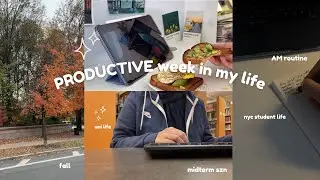 PRODUCTIVE morning routine 🍂📚🎧 | studying | college student | fall vibes | routine