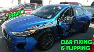 Auction Car Repair & Flipping - 2020 Ford Fusion - First Look (Pt1) #Carflip #Copart #autopaint