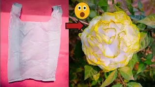 how to make flower with shopping bag / cotton carry bag flower making /DIY flower making /Craft idea