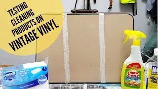 Product test to clean a vintage vinyl sewing machine case.