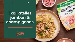 Recette des Tagliatelles jambon & champignons
